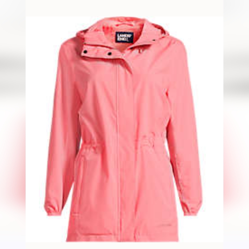 Land's End Women's Plus Size Squall Packable Waterproof Raincoat